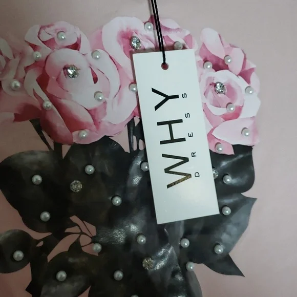 Why Dress Sequin Sleeve Screen Printed T-Shirt Pink- Small - Picture 10 of 15